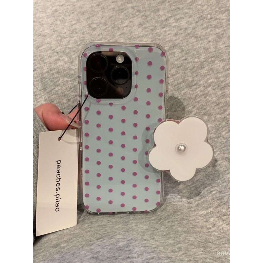 Ốp Điện Thoại Thích Hợp Cho iPhone 7 8 X XS XR XSMAX 11 12 13 14 15 16 17 Pro max Plus Air Blue Bottom Purple Polka Dot Vỏ Bảo Vệ Chống Sốc Bao Gồm Tất Cả TJUB
