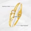 Unstop * Ti Steel Vòng tay cỏ 4 chân Thiết kế chống phai màu Trang sức khóa an toàn cho lễ kỷ niệm sinh nhật
