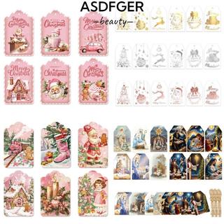 Thẻ Kraft ASDFGER, DIY 60 Nhãn Giáng Sinh Vui Vẻ, Thời Trang Nhiều Màu Sắc Tiệc Giáng Sinh Tiếp Liệu Đảng