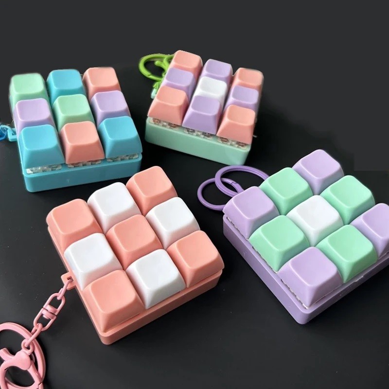 Bàn Phím Di Động Bàn Phím Cơ Fidget Móc Khóa Giảm Căng Thẳng Lo Âu Đồ Chơi Móc Khóa Pendent Cho Trẻ Em Người Lớn