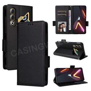 Vỏ Cho ZTE Nubia Neo 3 GT 5G 2025 Sang Trọng Lật Da Bên Khóa Ốp Lưng Điện Thoại Khe Cắm Thẻ Giá Đỡ Vỏ Điện Thoại Chống Sốc