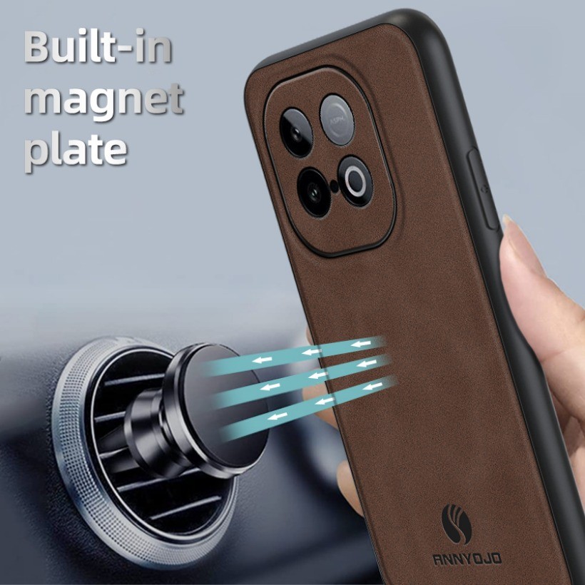 Ốp điện thoại Trơn Mờ Cho Vivo IQOO Z10 Turbo Ốp điện thoại Tích Hợp Tấm Nam Châm Da PU Ốp điện thoại Cứng Mờ Cho IQOO Z10 Turbo Pro 5G