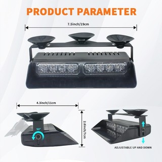 Đèn LED nhấp nháy khẩn cấp 2 trong 1 cho xe cộ Kính chắn gió phía trước / phía sau có cốc hút, Cảnh báo nguy hiểm nhấp nháy an toàn trên sàn Dash
