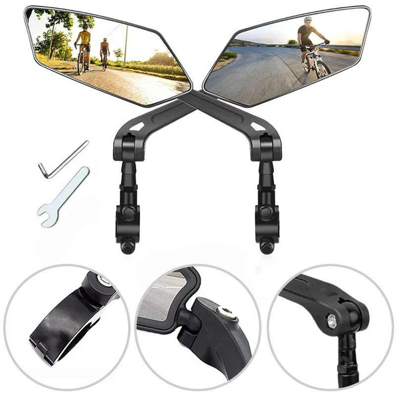 Gương chiếu hậu xoay 360 độ, gập linh hoạt, dùng cho xe đạp – xe máy – xe điện, kiểu thể thao thời trang