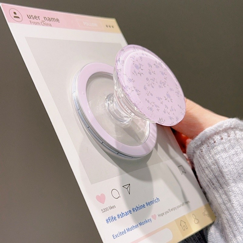 Màu Kẹo Hoa Hồng Hoa Từ Giá Đỡ Gấp Điện Thoại Grip Tok Chân Đế Giá Đỡ Ổ Cắm Túi Hỗ Trợ Nhẫn Đứng Ngón Tay Giá Đỡ Lười Phụ Kiện Điện Thoại