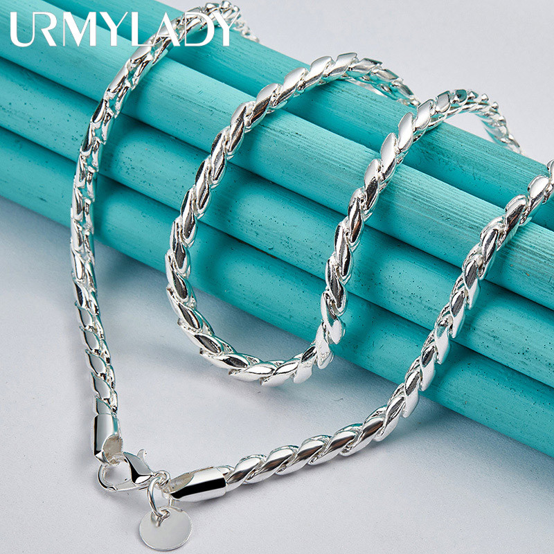 URMYLADY Dây Chuyền Bạc 925 Mịn 4mm, Phù Hợp Unisex