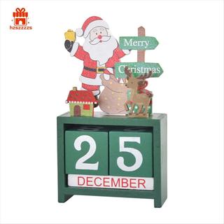 Bàn Giáng Sinh Lịch Để Bàn Số Ngày Khối Gỗ Lịch Đếm Ngược Xmas Lịch Để Bàn Trang Trí Giáng Sinh A