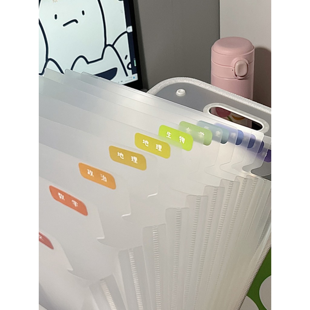 Ngộ nghĩnh Xấu Xí Trái Cây Dễ Thương Dung Tích Lớn Accordion Túi Giấy Kiểm Tra Túi Bảo Quản Thư Mục Học Sinh Trung Học Cơ Sở Dedic
