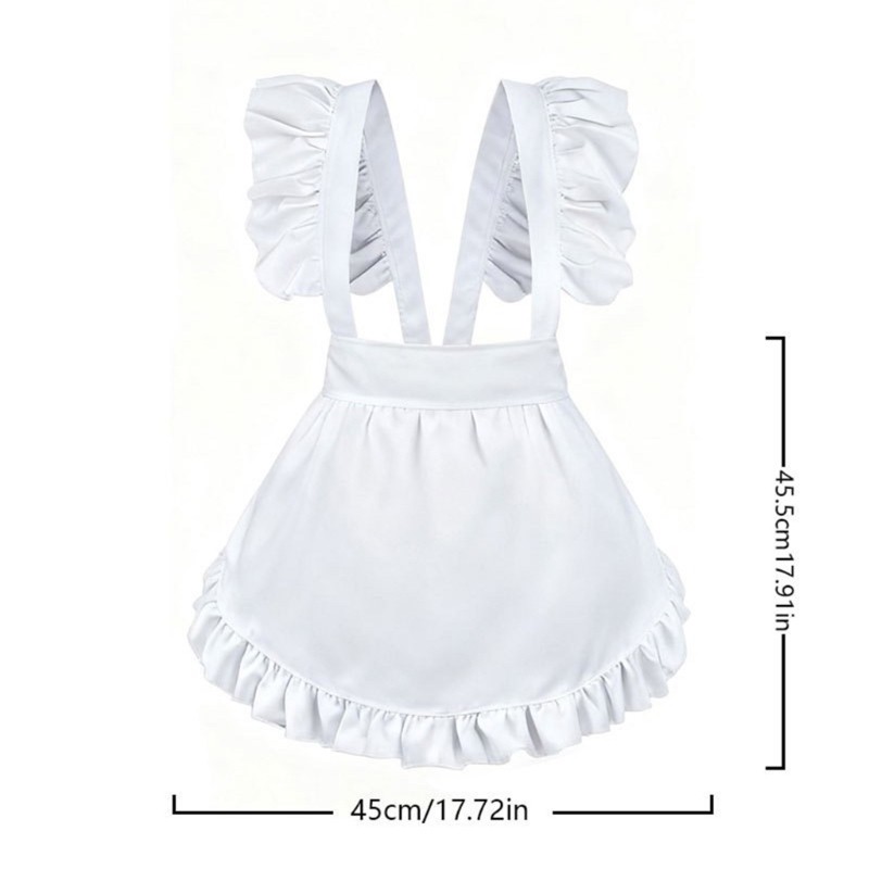 Tạp dề cosplay ren thêu, vải polyester, thiết kế thoải mái