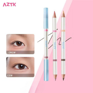AZTK Bút Kẻ Mắt Sương Lụa Đầu Đôi Tiện Lợi Để Làm Sáng Bóng Râm Điểm Nhấn Không Dễ Lem Bút Kẻ Viền Môi