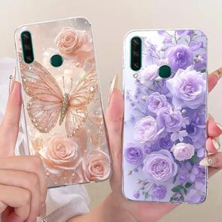 Dành Cho Huawei Y6P 2020 Ốp Điện Thoại Hoa Butterflu Nhiều Màu Sắc Thiết Kế Thời Trang Nữ Vỏ Silicon Mềm Trong Suốt Ốp Lưng Huawei Y7P