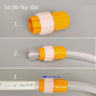 【Hỷ】Phụ kiện nối ống nước máy giặt, Combo 5 cái đầu nối nhanh chống dò, van siết ống linh hoạt bằng nhựa bền