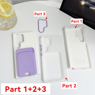 Ốp Điện Thoại 3 TRONG 1 Có Giá Đỡ Thẻ Cho Samsung S25 S24 S23 ULTRA PLUS FE Chống Sốc Dễ Dàng Vệ Sinh Ốp Lưng