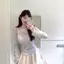 Áo thun dài tay màu xanh sọc dành cho nữ mùa hè chống nắng hàng đầu Phong cách mới Pure Desire Ren dành cho sinh viên Áo thun quây mỏng hơn