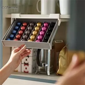 GCDHome Cà Phê Viên Đựng Cà Phê Trà Túi Ngăn Kéo Nhỏ Hộp Sắp Xếp Không Cần Đấm Tiết Kiệm Không Gian Hộp Bảo Quản Văn Phòng Tại Nhà Sử Dụng HOT