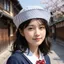 Mũ Thủy Thủ Sọc THEGIRL8B, Mũ Hải Quân Dễ Thương Y2K, Mũ Họa Sĩ Sọc Xanh Hàn Quốc Hiệu Suất Sân Khấu