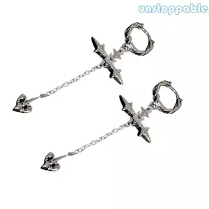 Unstop * Nhẫn tai thả Zircon sành điệu Bông tai tua rua chéo Phụ kiện phóng đại