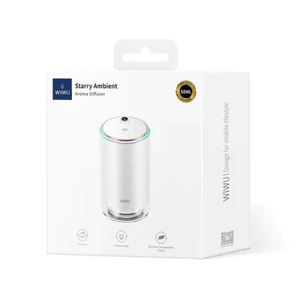 Máy Khuếch Tán Tinh Dầu Ô Tô WIWU Starry Ambient Aroma AR003 -Đèn LED Bầu Trời Sao, Vỏ Hợp Kim Nhôm, Pin 500mAh Tiện Lợi