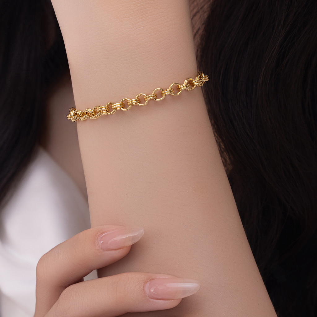 Lắc Tay nữ Endless Knot mạ vàng cao cấp, cá tính, trẻ trung, thích hợp đi tiệc đi chơi - DOJI