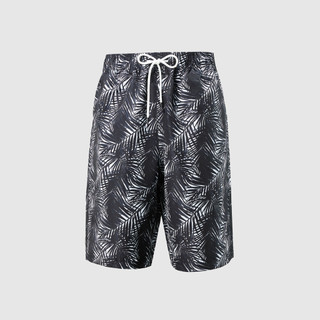 [TẶNG ÁO ĐƠN TỪ 1M5] Quần Đùi Nam Đi Biển Họa Tiết Nhiệt Đới Đen Trắng - Giúp Kháng Nước, Nhanh Khô, Có Dây Rút Tiện Lợi