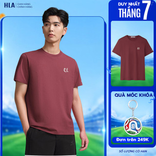 Áo Thun Nam HLA Màu Đỏ Đô Trẻ Trung - Cotton Thấm Hút Mồ Hôi, Co Giãn Thoải Mái, Bền Màu