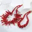 2 Chiếc Vintage Phóng Đại San Hô Đỏ Nelace Dành Cho Nữ Thời Trang Bé Gái Phong Cách Boho Tuyên Bố Retro Nelaces Mỹ Trang Sức Quà Tặng VN