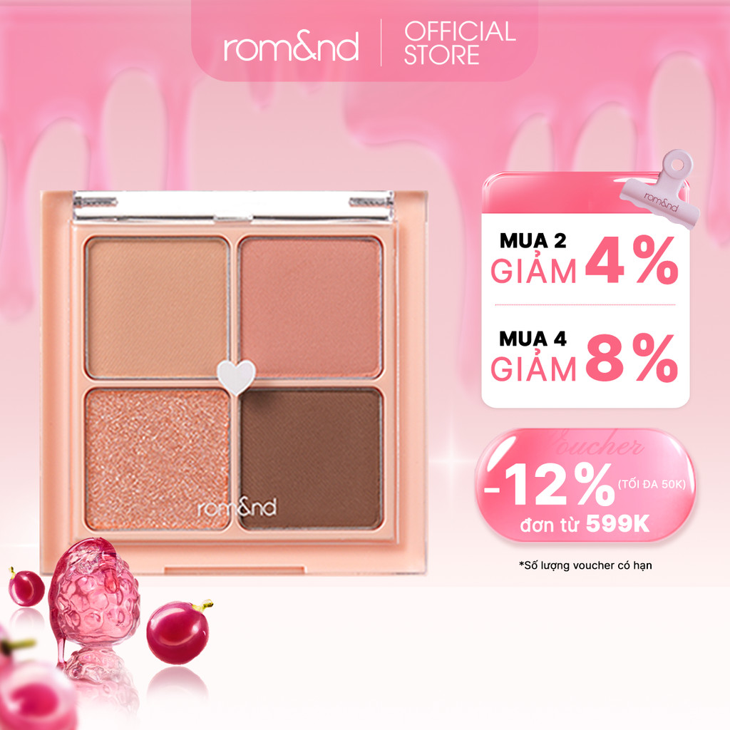 [LIVE] Bảng màu mắt lấp lánh 4 ô Hàn Quốc Romand Better Than Eyes 6.5g
