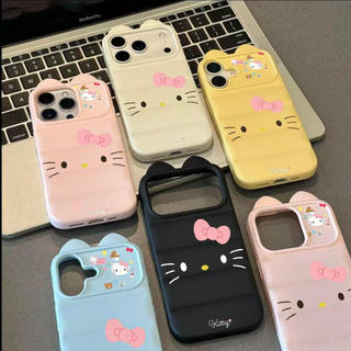 Ốp lưng nhựa mềm áo lông vũ tai mèo Hello Kitty nhiều sticker dễ thương, chống va đập bền lâu iPhone 12/13/14/15/16 Pro