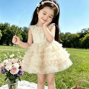Váy lông tơ gạc thời trang ngọt ngào phong cách mới cho bé gái (90-130)