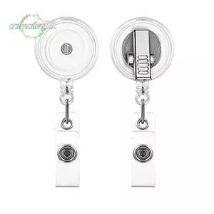 CATMALLER88 Cuộn huy hiệu có thể thu vào, Chất liệu nhựa Kẹp xoay Hộp đựng thẻ ID, Kẹp thẻ chuyển qua Kẹp xoay Kẹp giữ huy hiệu kéo trong suốt Giấy phép làm việc
