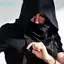 Mũ trùm đầu thời trung cổ FUJIZOU, Mũ cosplay cướp biển cổ điển phong cách dân tộc, Đạo cụ trang phục nhập vai Black White Cyberpunk Assassin Cosplay Cape Scarf Tiệc Halloween