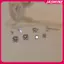 JASMINE 1 Cặp Bạc Cổ Điển Bốn Prong Kim Cương Đơn Giản Zircon Bông Tai Dành Cho Nữ JASMINE