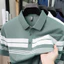 Áo sơ mi polo ngắn tay cổ sọc thoáng khí mùa hè nhẹ dành cho nam