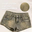 Quần Short Denim Nữ Y2K Thấp Tầng Vintage Bùn Rửa Studded Raw Hem Retro Cotton