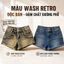 Quần Short Denim Nữ Y2K Thấp Tầng Vintage Bùn Rửa Studded Raw Hem Retro Cotton