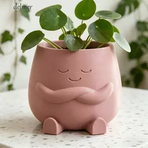 Chậu trồng đầu DELMER, Chậu trồng cây cỡ nhỏ thiết kế sành điệu, Đồ trang trí mới lạ Giá đỡ chậu hoa in 3D Màn hình sân vườn