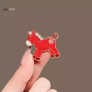 JULYHOT Hoạt Hình Dễ Thương Ngựa Đỏ Thổ Cẩm Dành Cho Nữ Cung Hoàng Đạo Ngựa Chân Áo Len Quần Áo Phụ Kiện Trang Trí Tiệc Năm Mới Quà Tặng Massivedeals