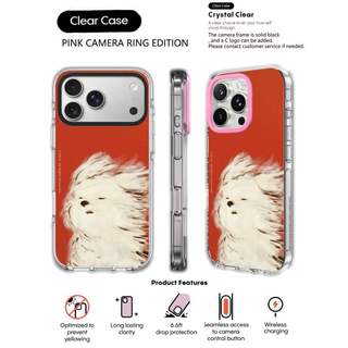 Windward Dog Clear Black HỒNG CAMERA RING EDITION Tác động từ tính Hút trong suốt cho IPhone 17 / 16 / 15 / 14 / 13 Pro Max Air với bao bì cao cấp
