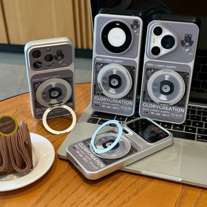 Ốp Lưng Đứng Đầu CD Retro Cho OPPO A98 A96 A80 A60 A79 A78 A77 A76 A58 A57 A56S A54S A95 A94 A92 A9 A74 A73 A72 5G 4G Da Sang Trọng Dễ Thương Thanh Lịch Ins Phong Cách Mềm