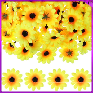100 Chiếc Trung Tâm Hoa Hướng Dương Nhân Tạo Nhỏ Thực Tế 3.50X3.50X2.00CM Vàng
