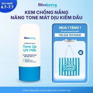Kem Chống Nắng Nâng Tone Mát Dịu Kiềm Dầu Blissberry Tone Up UV Milk 60ml SPF 50+ PA++++