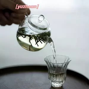 Ấm trà thủy tinh trong suốt Mini 150ml / 5oz Borosilicate cao cho đồ uống nóng Ấm trà cho một người Sử dụng trà Kung Fu cho văn phòng tại nhà Cafe