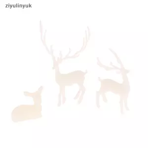 Ziyulinyuk 1 Mini Nhựa Pha Lê Hươu Giáng Sinh Rừng Nai Sừng Tấm Trắng Món Tráng Miệng Trang Trí Bàn Giáng Sinh Vui Vẻ Trang Trí Cho Gia Đình Trẻ Em Quà Tặng Năm Mới VN
