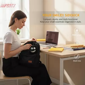 HFSHY Mini Ví Đựng Tiền Xu Dễ Thương Nụ Cười In Hình Chắc Chắn Dây Kéo Nhẹ Ví Dành Cho Học Sinh Chìa Khóa Đồng Xu Hàng Ngày Mang Theo VN