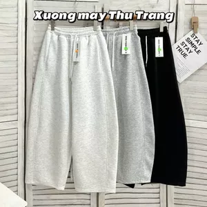 Quần ống rộng dáng dài Nỉ Loại 1, Lưng Cao, Dày Dặn, Lưng Chun Co Giãn, Thiết Kế Trơn Basic, Dễ Phối Đồ