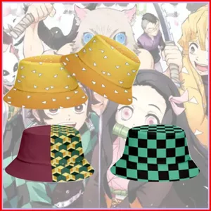 Demon Slayer Cosplay Mũ Người Cá Chống Nắng Bóng Phẳng Top Lưu Vực Nắp Vòm Chuông Nón Tanjirou Nezuko Zenitsu