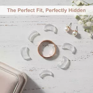Bộ bảo vệ kích thước vòng vô hình 8 chiếc Bộ điều chỉnh vòng silicon cho vòng rời DIY Fit Fix cho các bữa tiệc Đám cưới có mặt mới