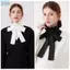 JVSUB Ruffle Nơ Trang Trí, Cotton Trắng Cổ Giả, Thời Trang Có Thể Tháo Rời Áo Sơ Mi Đen Cổ Giả Quần Áo Phụ Kiện