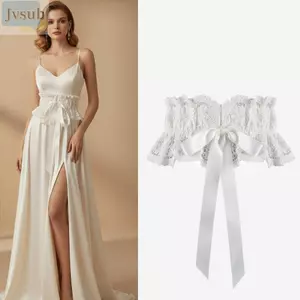 Thắt lưng ren JVSUB, Thắt lưng co giãn rộng Nơ Cinch, Thắt lưng màu trơn họa tiết rỗng đa năng dành cho nữ