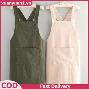 XUAN Nấu Ăn Cotton Tạp Dề Nhà Bếp Thoáng Khí Chống Mòn Người Lớn Eo Tạp Dề Chống Mọc Mềm Nhà Hàng Quần Áo Làm Việc Nhà VN